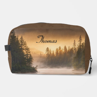 Morning Mist on River in the Pines Personal Name Dopp Kit