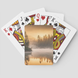 Morning Mist on River in the Pines Playing Cards