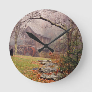 Morning Mist Round Clock