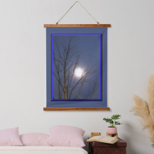 Morning Moonlight Wood Topped Wall Tapestry