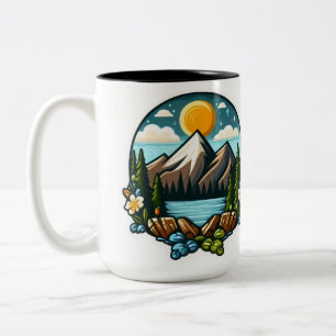 Morning Motivation Sticker Two-Tone Coffee Mug