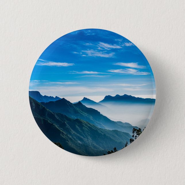 Morning Mountain Mist 6 Cm Round Badge (Front)