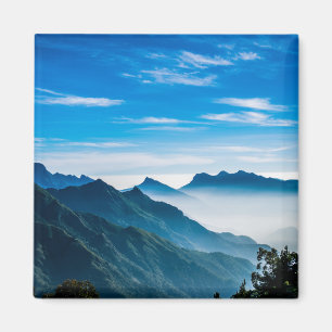 Morning Mountains Mist Landscape Magnet
