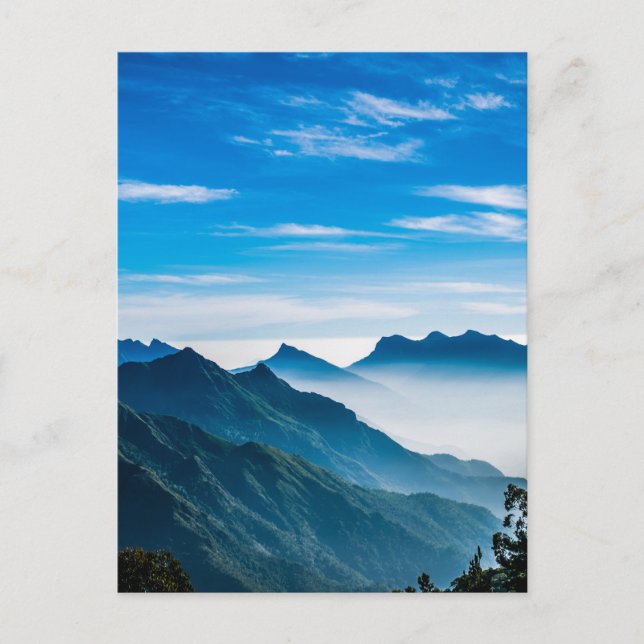 Morning Mountains Mist Landscape Postcard (Front)
