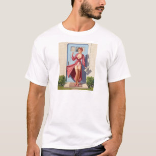 Morning Newspaper Pin-Up Girl T-Shirt
