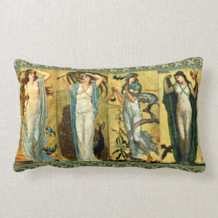 Morning, Noon, Evening, Night by Walter Crane 1891 Lumbar Cushion