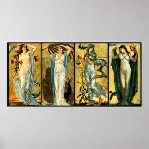 Morning, Noon, Evening, Night by Walter Crane 1891 Poster