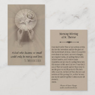 Morning Offering of St. Therese Prayer Holy Card