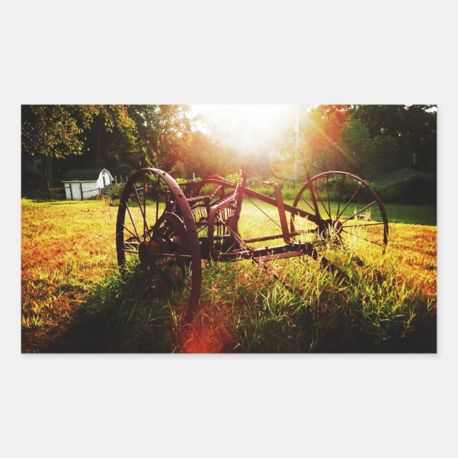 Morning On The Farm Rectangular Sticker (Front)