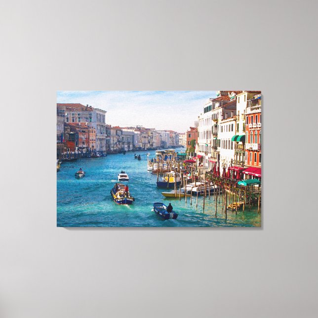 MORNING ON THE GRAND CANAL Stretched Canvas Print (Front)
