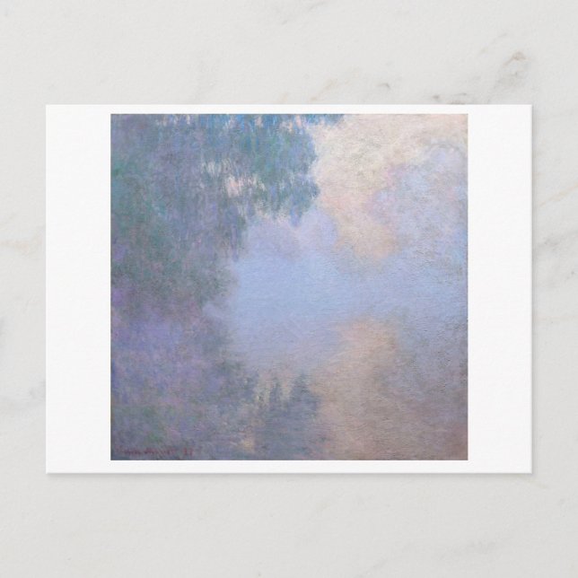 "MORNING ON THE SEINE NEAR GIVERNY" CLAUDE MONET POSTCARD (Front)