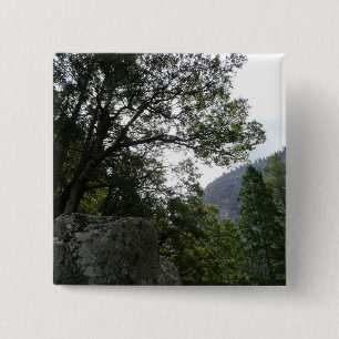 Morning on the Trail to Vernal Falls in Yosemite 15 Cm Square Badge