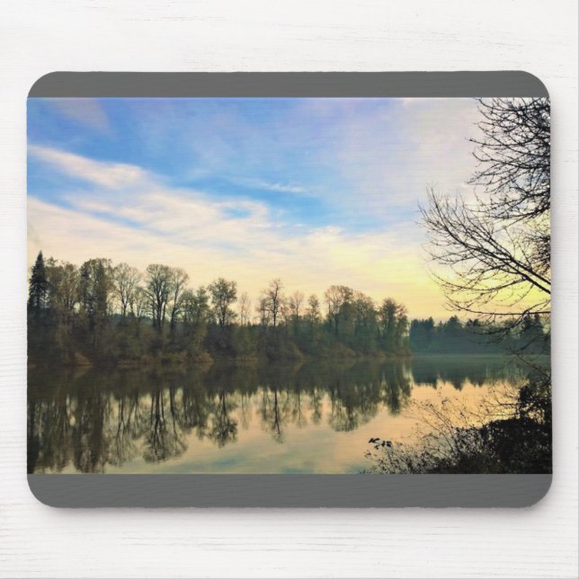 Morning on the Willamette River, OR Mouse Pad (Front)