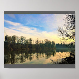 Morning on the Willamette River, Oregon Poster