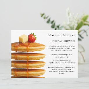 Morning Pancake Birthday Brunch   Cosy Weekend  Invitation