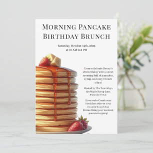 Morning Pancake Birthday Brunch   Cosy Weekend  Invitation