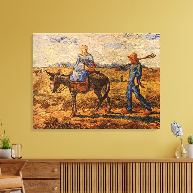 Morning, Peasant Couple by Vincent van Gogh Canvas Print (Insitu(LivingRoom))