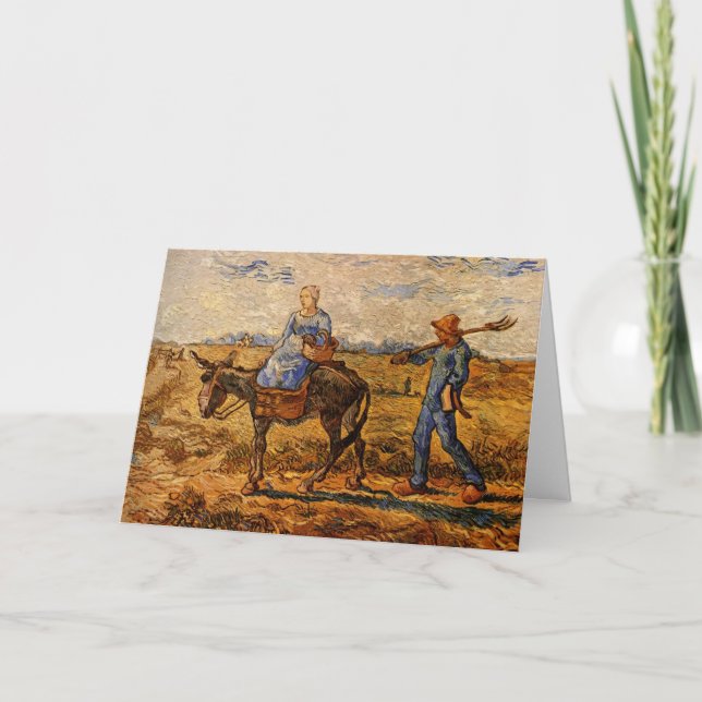 Morning, Peasant Couple by Vincent van Gogh Card (Front)