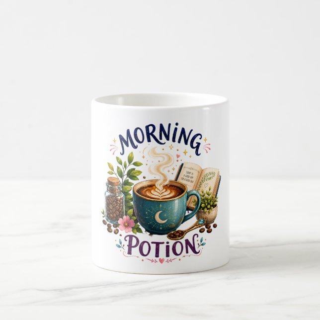 Morning Potion – Magical Coffee Lover Cosy Design Mug (Center)
