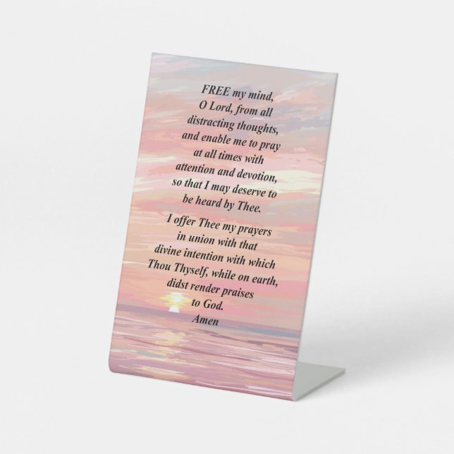 Morning Prayer on a Pedestal Sign (Front)