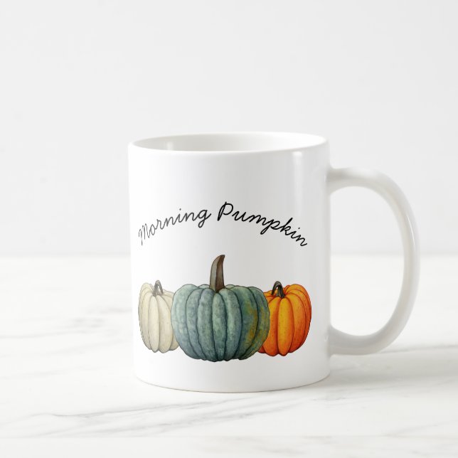 Morning Pumpkin Personalised Fall  Coffee Mug (Right)