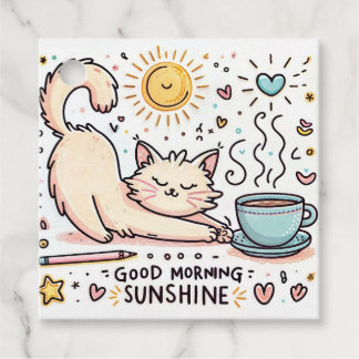 "Morning Purrfection" Favour Tags