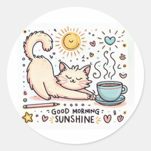 "Morning Purrfection" Stickers