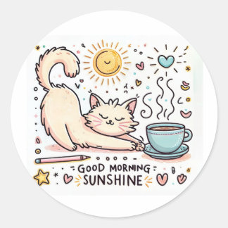 "Morning Purrfection" Stickers
