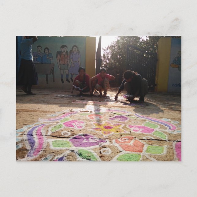 Morning Rangoli Art at Baale Mane! Postcard (Front)