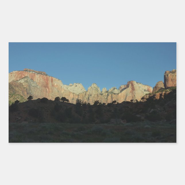 Morning Red Rocks at Zion National Park Rectangular Sticker (Front)