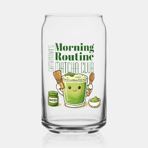 Morning Routine Matcha Club Personaliezed Can Glass