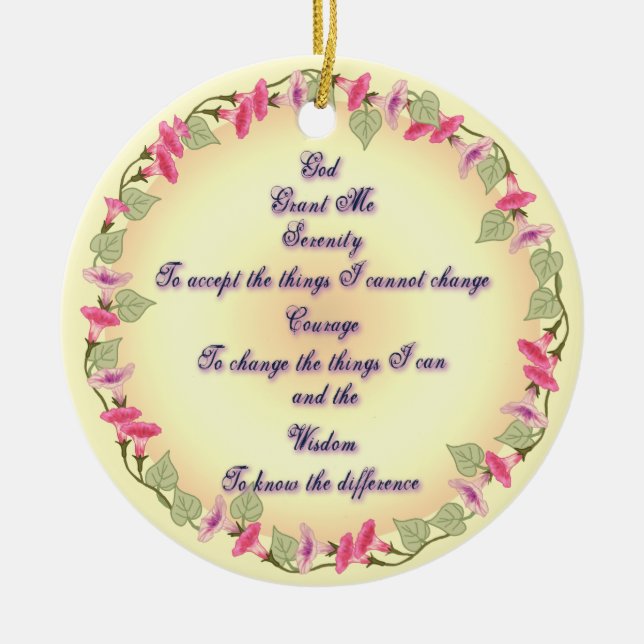 Morning Serenity Prayer   Ceramic Tree Decoration (Front)