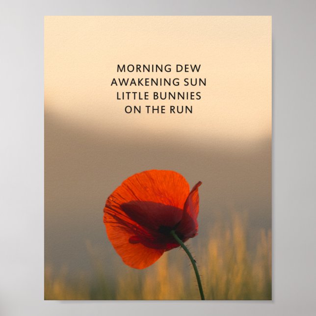 Morning - Short Poem Poster (Front)