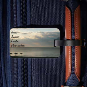 Morning sky over beach in Greece Scenery Photo Luggage Tag