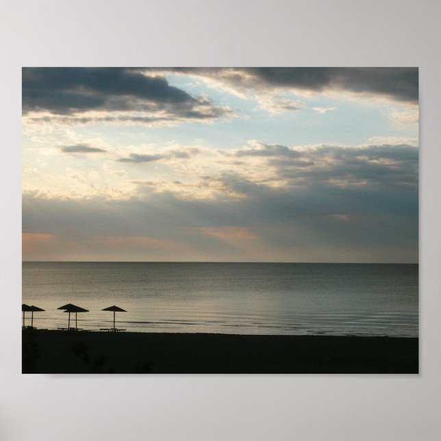Morning sky over Greek beach Poster prints (Front)