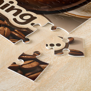 Morning, sleepy coffee bean funny relatable jigsaw puzzle