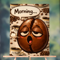 Morning, sleepy coffee bean funny relatable medium