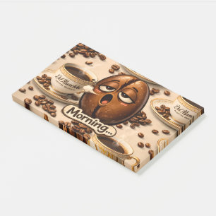 Morning, sleepy coffee bean funny relatable post post-it notes