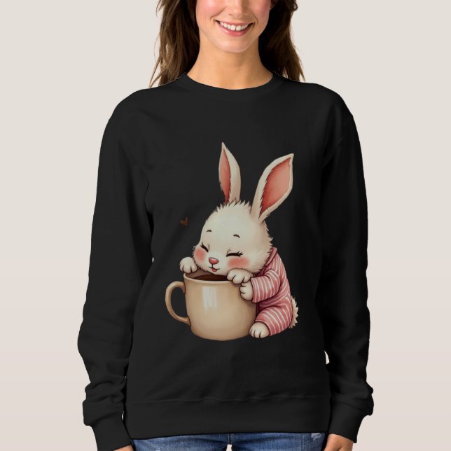 Morning Snuggles Bunny Brew Bliss Cocoa & Cuddles  Sweatshirt (Front)