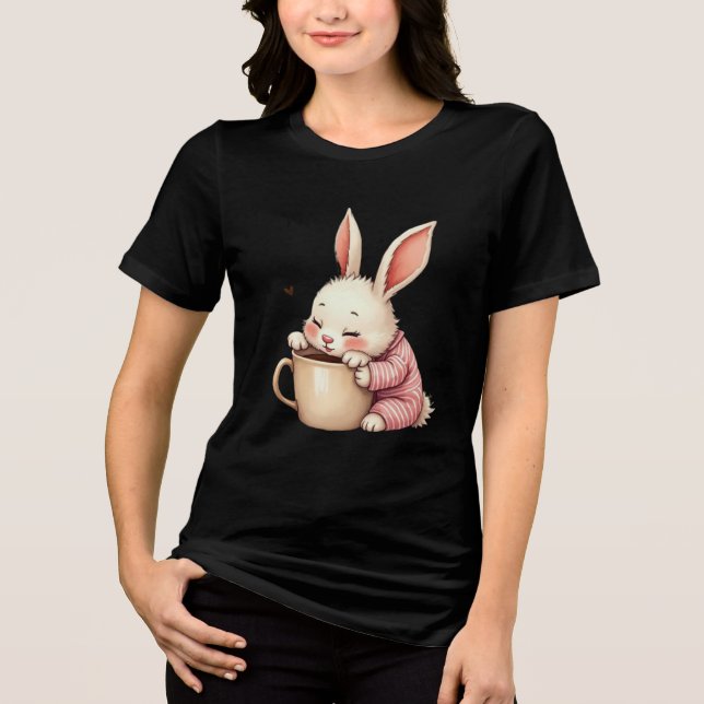 Morning Snuggles Bunny Brew Bliss Cocoa & Cuddles  Tri-Blend Shirt (Front)