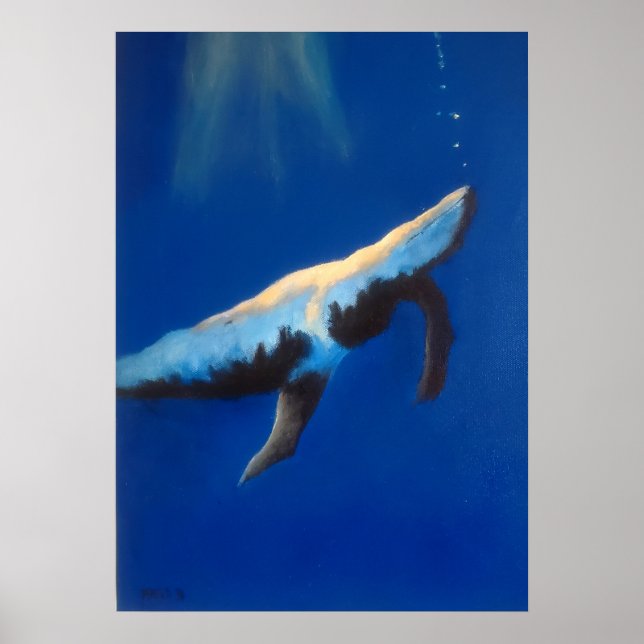 Morning Song Humpback Whale Underwater Poster (Front)