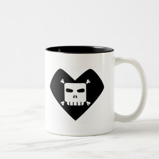 Morning Sorrows - Skull Heart Two-Tone Coffee Mug