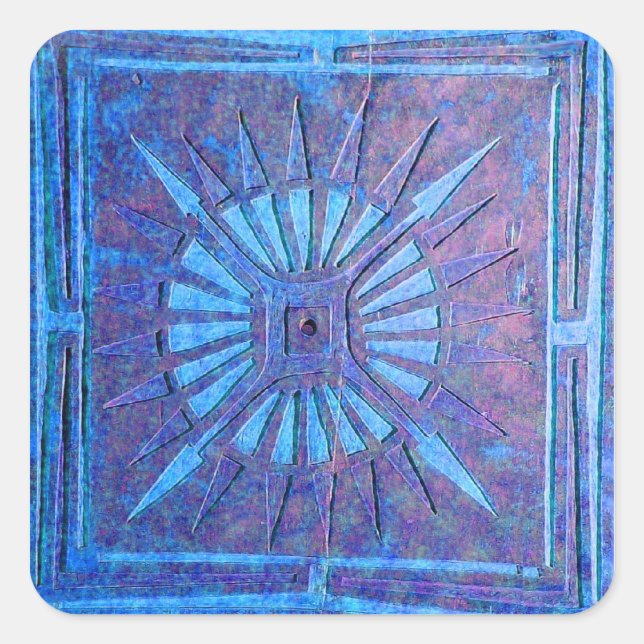 MORNING STAR ,blue,purple Square Sticker (Front)