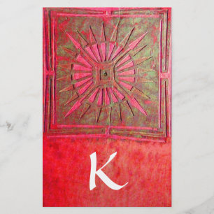MORNING STAR MONOGRAM , red green white Stationery