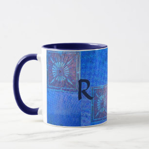 MORNING STAR Pawnee Native American ,Blue Monogram Mug