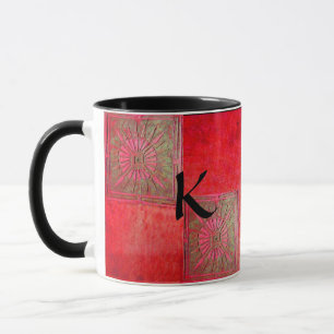 MORNING STAR Pawnee Red Green Black Monogram Mug