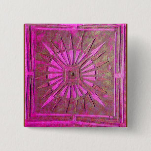 MORNING STAR Pink Fuchsia 15 Cm Square Badge