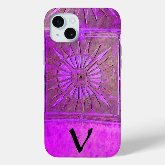MORNING STAR , Purple,Black,Violet Monogram Case-Mate iPhone Case (Back)