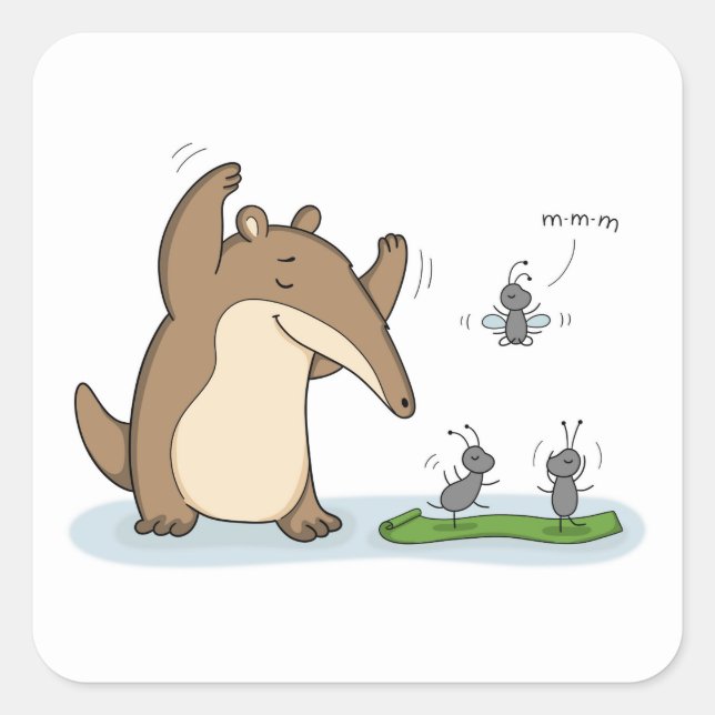 Morning Stretch | Anteater Square Sticker (Front)