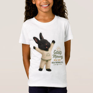 Morning Stretch Bunny Sticker T-Shirt